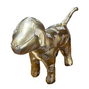 Victoria’s Secret Pink Gold Plush Logo Dog